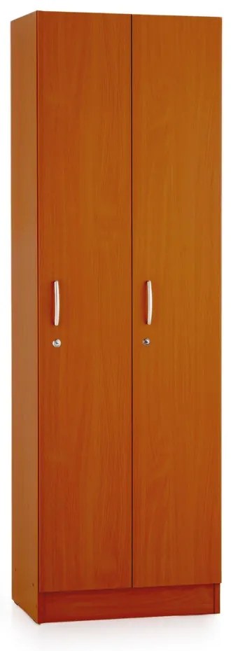 Drevená šatníková skrinka Visio - 2 oddiely, 60 x 42 x 190 cm, čerešňa