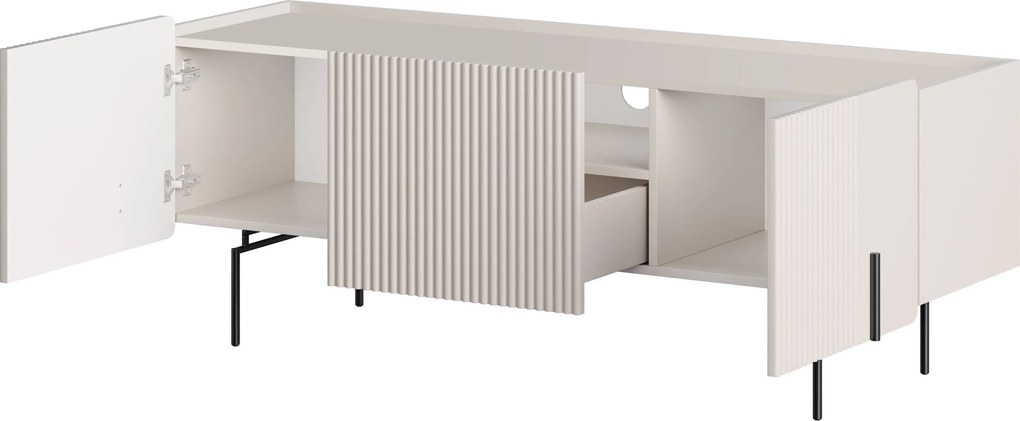 TV skrinka Malmi 150 cm - kašmír / čierne nožičky