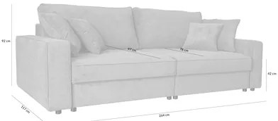 Rozkladacia pohovka 4-miestna MARKOS svetlosivá