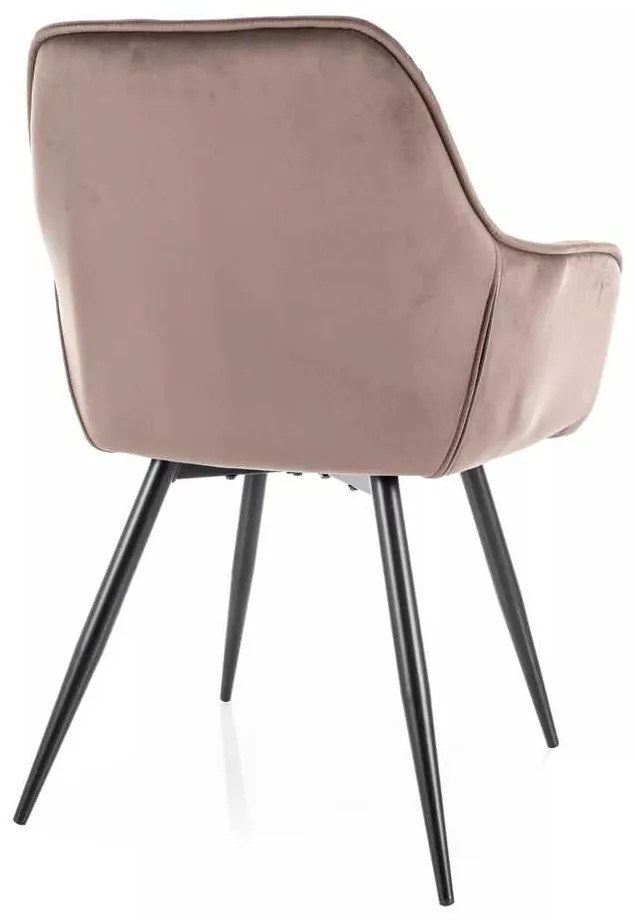 Jedálenská stolička Cherry Velvet, cappuccino / čierna