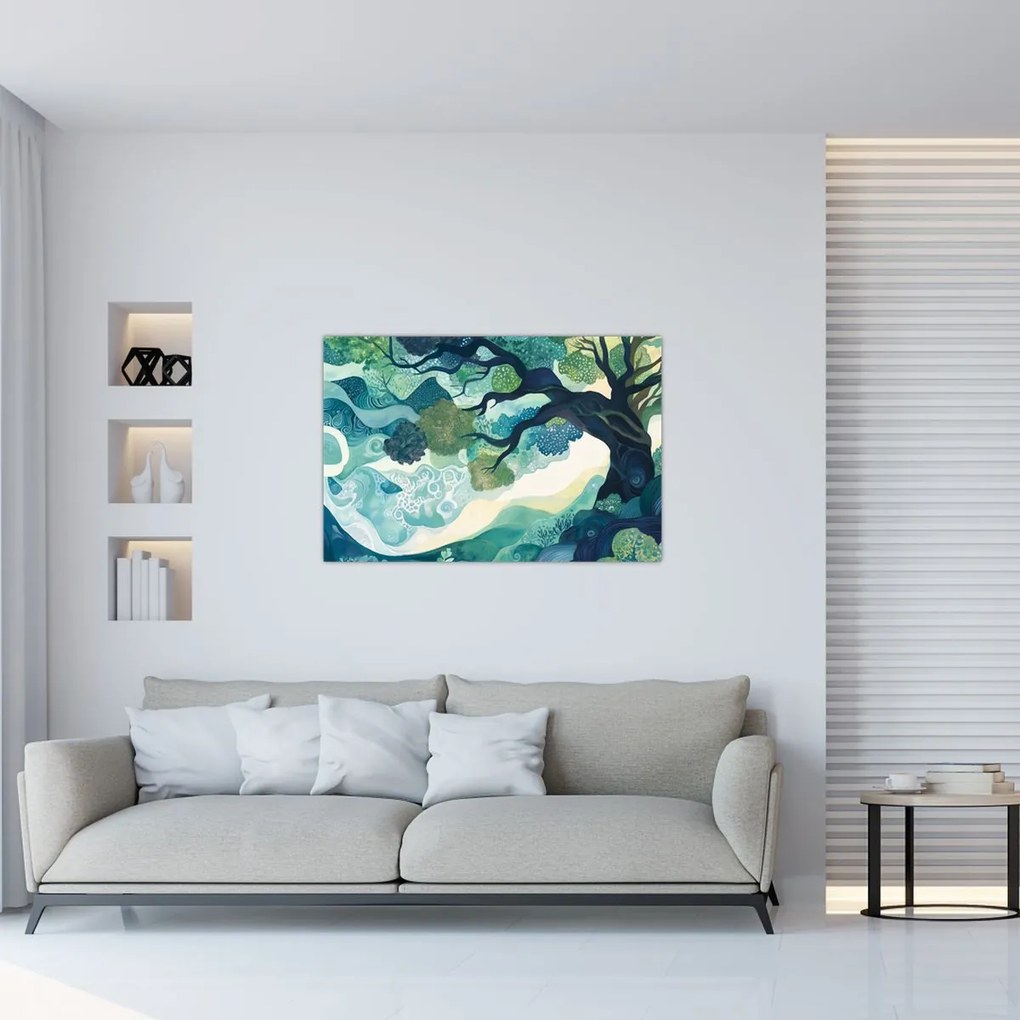 Obraz – Zelená koruna stromu života (90x60 cm)