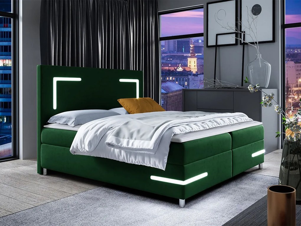 Kontinentálna posteľ Fronasa LED, Rozmer postele: 200x200, Dostupné poťahy: Fresh 13