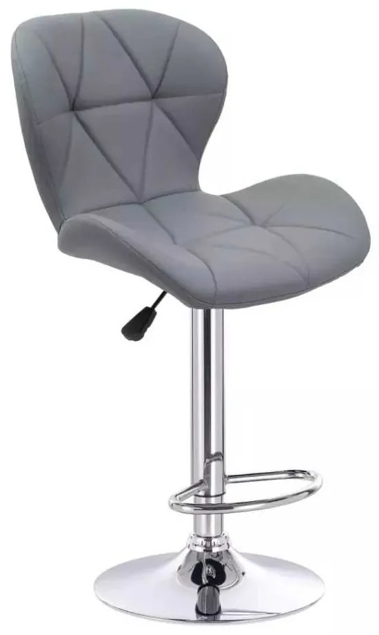 LuxuryForm DESIGN Barová stolička LIVIO na striebornom tanieri - sivá