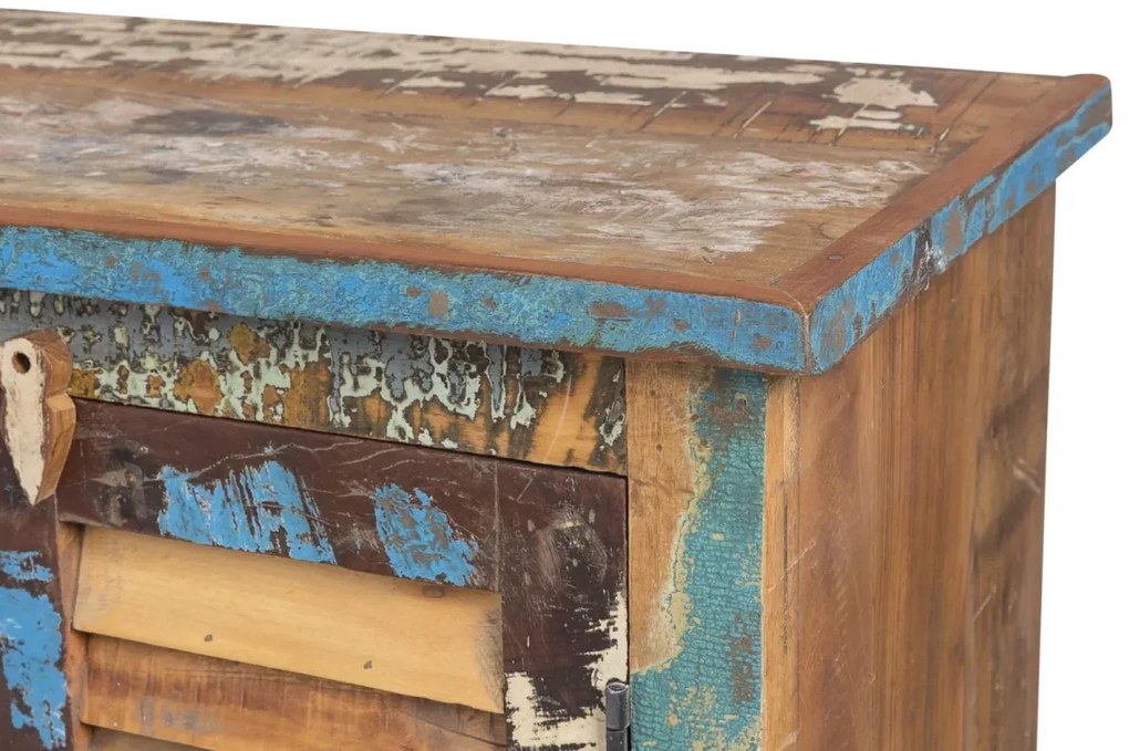 furniture-nabytek.cz - Masivní komoda Wakefield z recyklovaného dřeva, lakovaná, vícebarevná – 77×42×108 cm