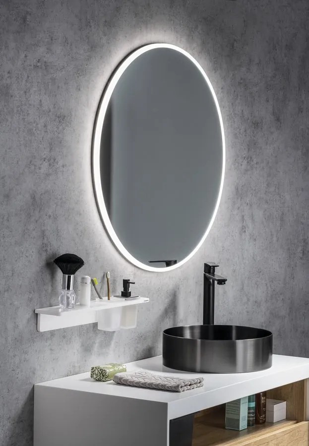 Sapho Sapho, VISO guľaté zrkadlo s LED osvetlením, ø 80cm, dotykový senzor, 2700-6500K, VS080S