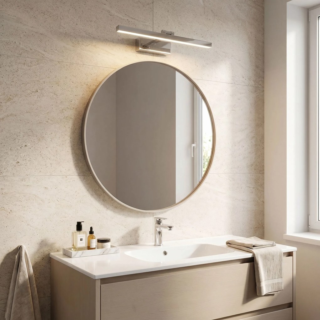 Toolight Toolight, LED nástenné svietidlo, 40cm, 6W, 4000K, 500lm, APP1857-1W, chrómová, OSW-66010