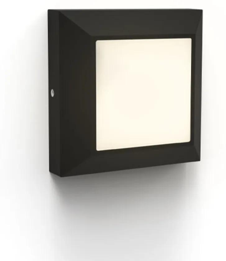 LUTEC Vonkajšie nástenné svietidlo LED HELENA, 4,5 W, teplá biela, 10x10 cm, štvorcový tvar, čierna farba,