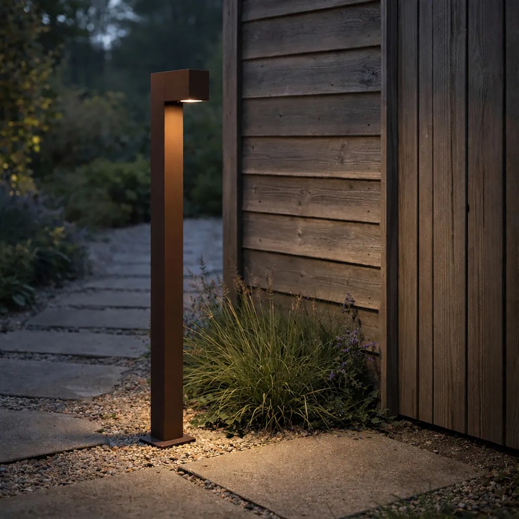 Priemyselná stojaca vonkajšia lampa hrdzavohnedá 80 cm IP44 - Baleno