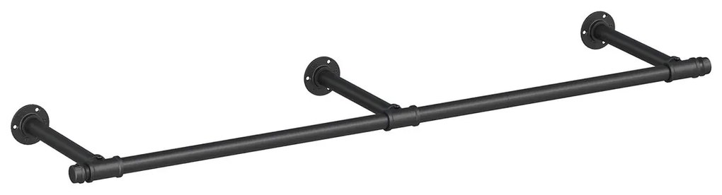 Nástenný vešiak na oblečenie, čierny, 170x30,4cm