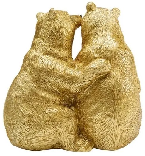 Cuddly Bears dekorácia zlatá 16 cm