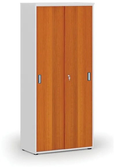 Skriňa so zasúvacími dverami PRIMO WHITE, 1781 x 800 x 420 mm, biela/čerešňa