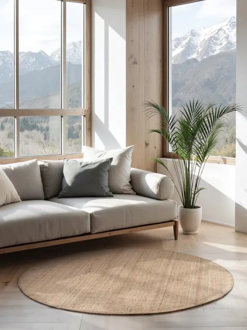 Koberec Hanse Home Bouclé Jaipur naturálny / zlatý kruh