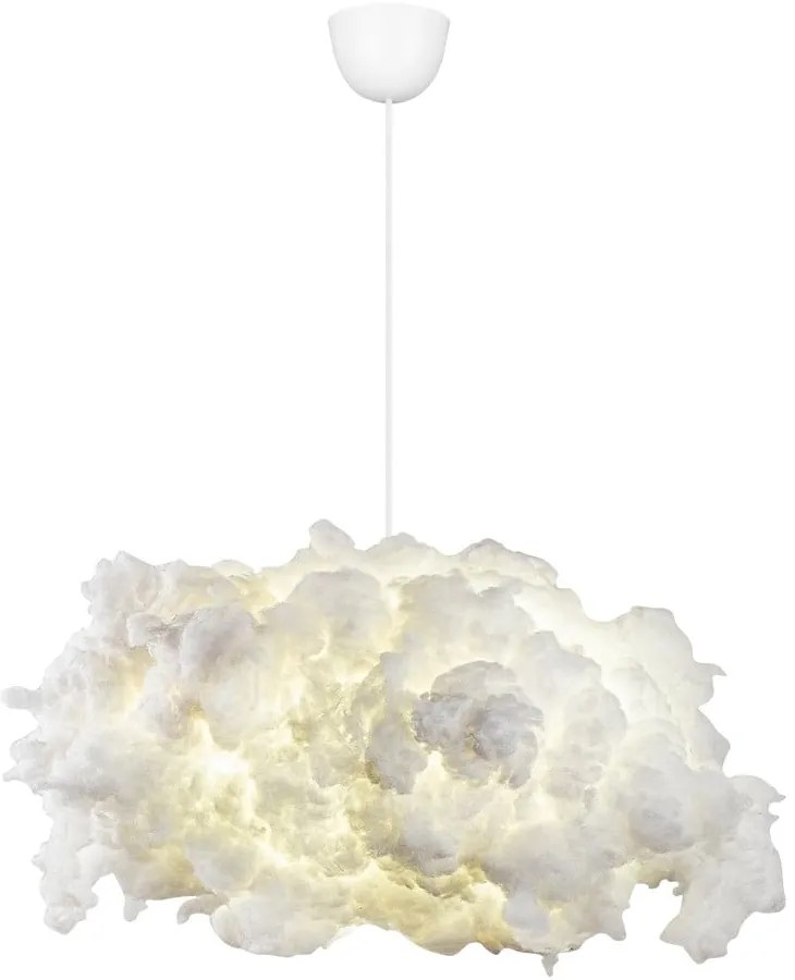 Biele závesné svietidlo s textilným tienidlom Serenity – Opviq lights