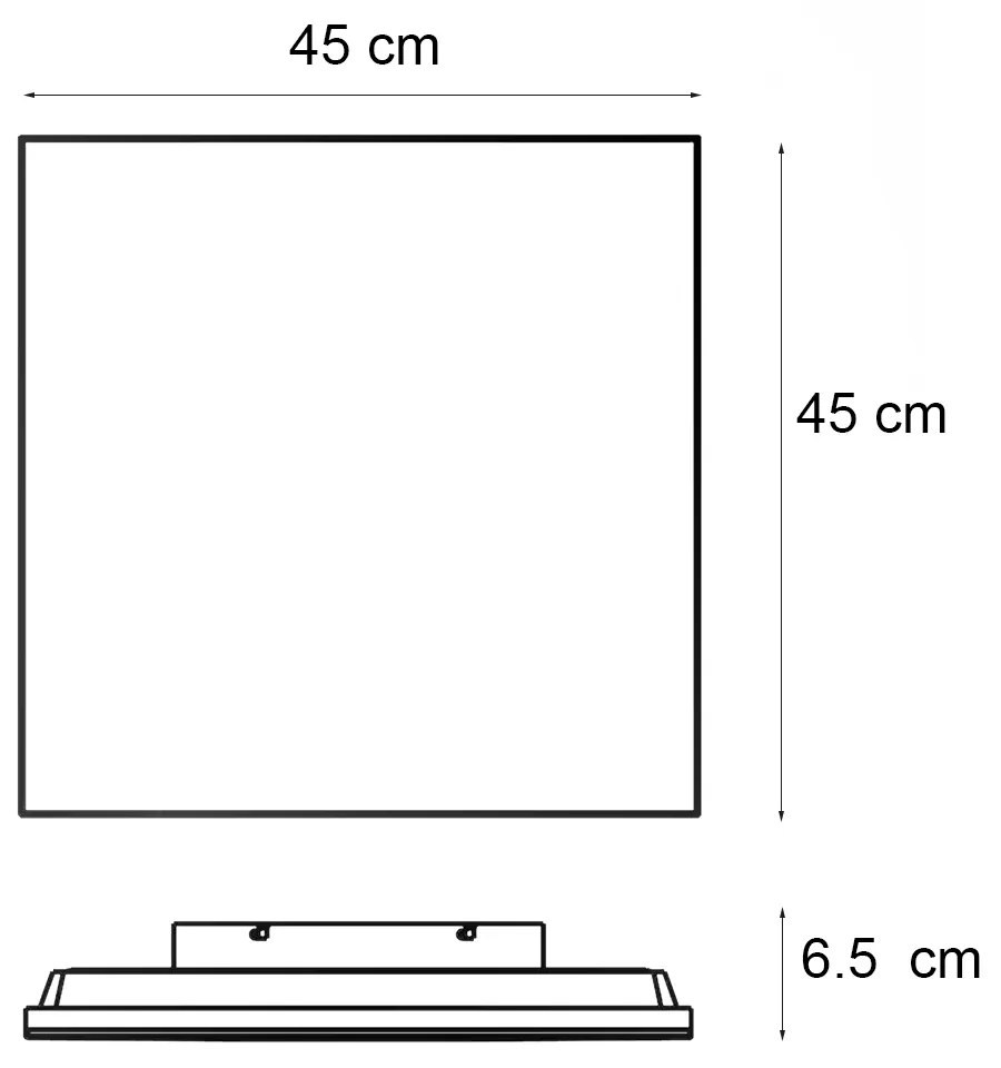 Moderný LED panel biely 45x45 cm vrátane LED Dim to Warm - Appie