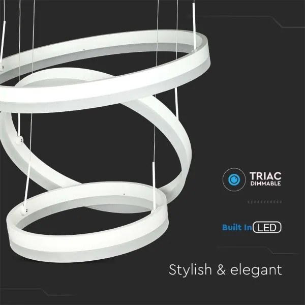 LED Stmievateľný luster na lanku LED/86W/230V 3000K biela