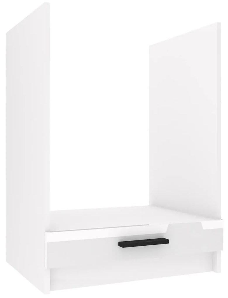 Kuchynská skrinka Belini spodná pre vstavanú rúru 60 cm biely lesk bez pracovnej dosky INF SDP60/0/WT/W/0/B1