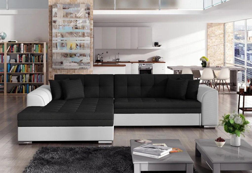 Rohová rozkladacia sedačka SORENTO, 294x80x196, jasmine100/soft017white, ľavá