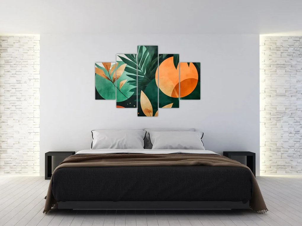 Obraz - Geometrické prírodné motívy (150x105 cm)