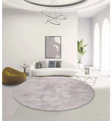 Dekoratívny koberec Shaggy Wellness Ø 160 cm strieborný okrúhly