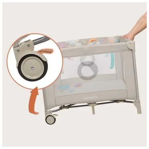 Lionelo - Hracia ohrádka MILLE PLUS Šedá Béžová