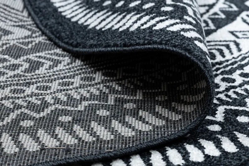 Kusový koberec Napkin black kruh, 100x100 (priemer) kruh, čiernobiela, chodba / predsieň, Dywany Łuszczów