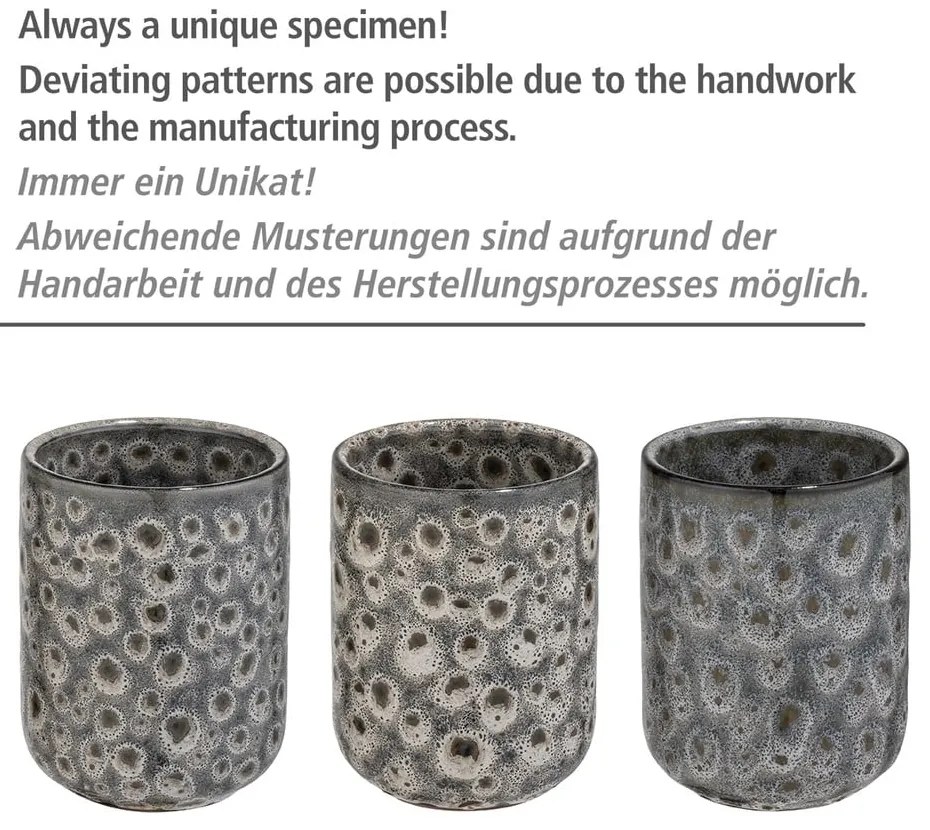 Sivý keramický pohárik na kefky Wenko Oviedo