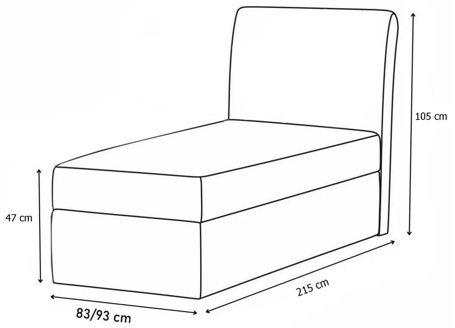 Čalúnená jednolôžková posteľ DUO 2, Cosmic10, 90x200