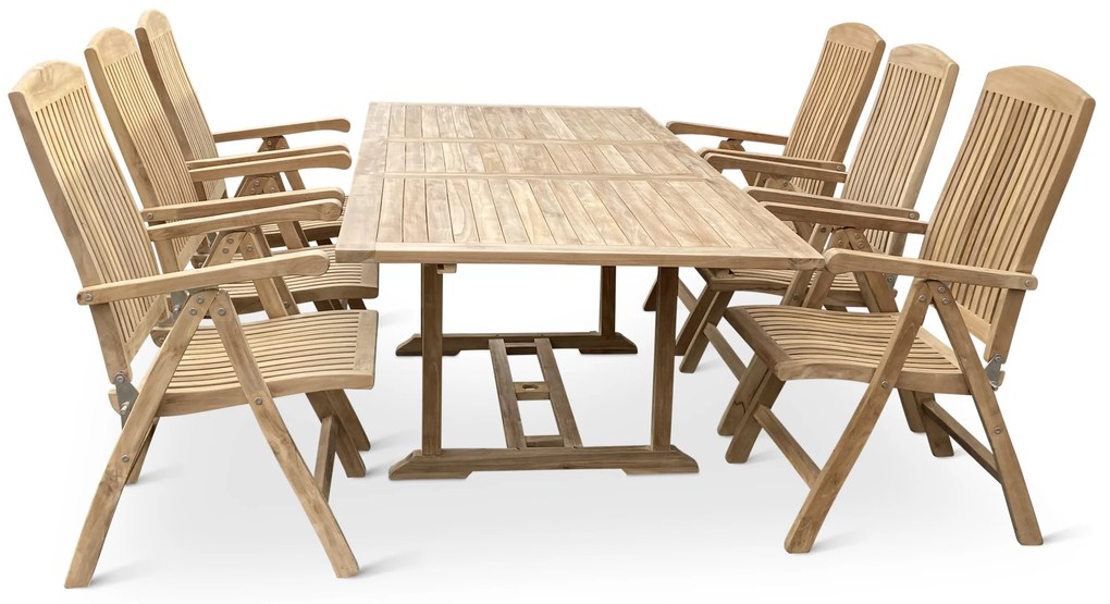 Noela Záhradný drevený set 1+6 pre 6 osôb Faisal II. hranatý