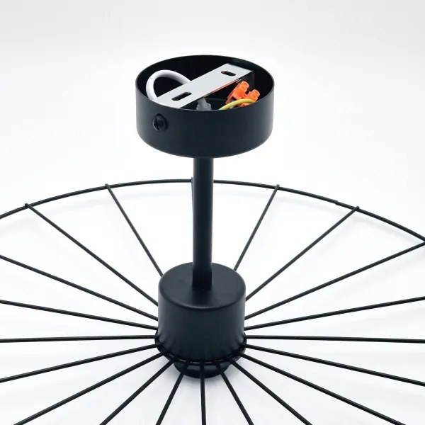 Luster na tyči MONTANA 1xE27/15W/230V pr. 45 cm čierna