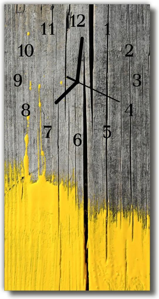 Sklenené hodiny vertikálne  Žltá farba žltá