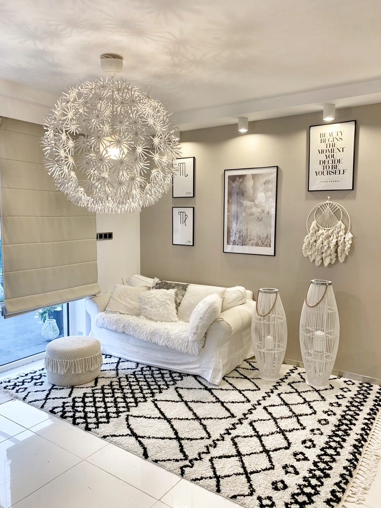 Behúň BERBER SAFI, biely, strapce