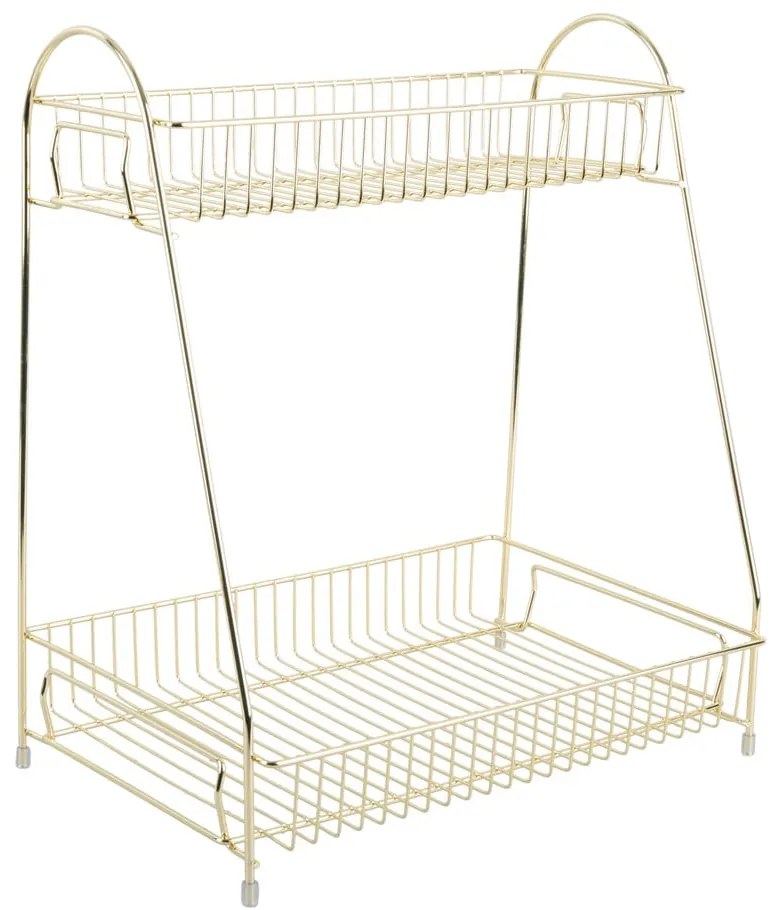 Kovový kuchynský regál s 2 policami v zlatej farbe PT LIVING Tidy