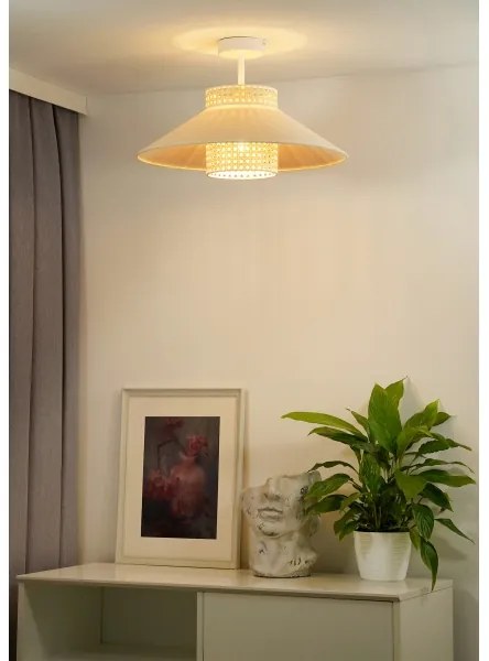 Duolla - Prisadený luster RIO RATTAN 1xE27/15W/230V pr. 45 cm béžová/ratan