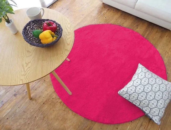 Protišmykový koberec RABBIT tmavoružový kruh