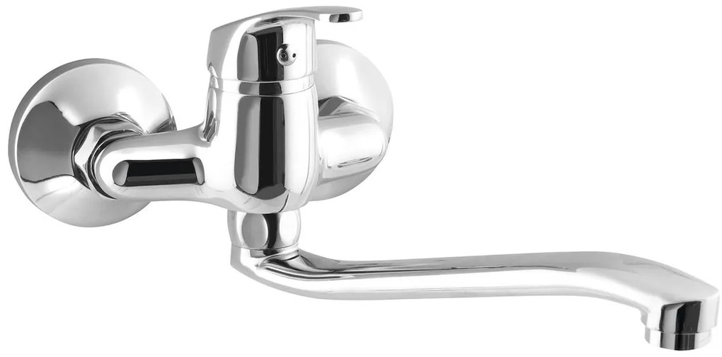 Sapho, AQUALINE 35 Nástenná batéria rozteč 100mm, ploché ramienko zvýšené, 220 mm, chrómová, 52032