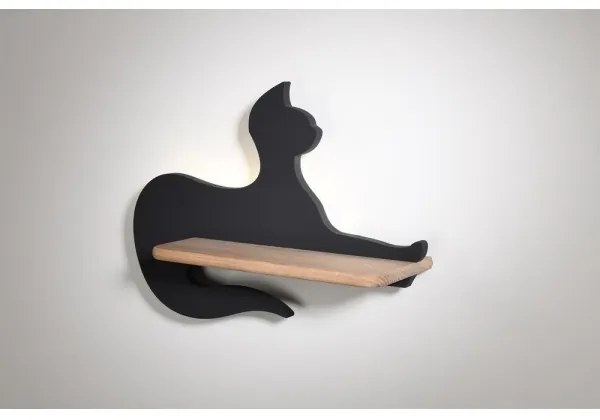 LED Detské nástenné svietidlo s poličkou BLACK CAT LED/5W/230V