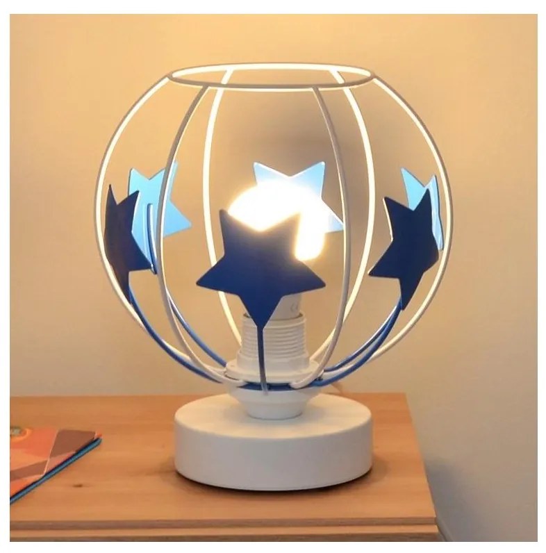 Detská stolná lampa STARS 1xE27/15W/230V modrá/biela
