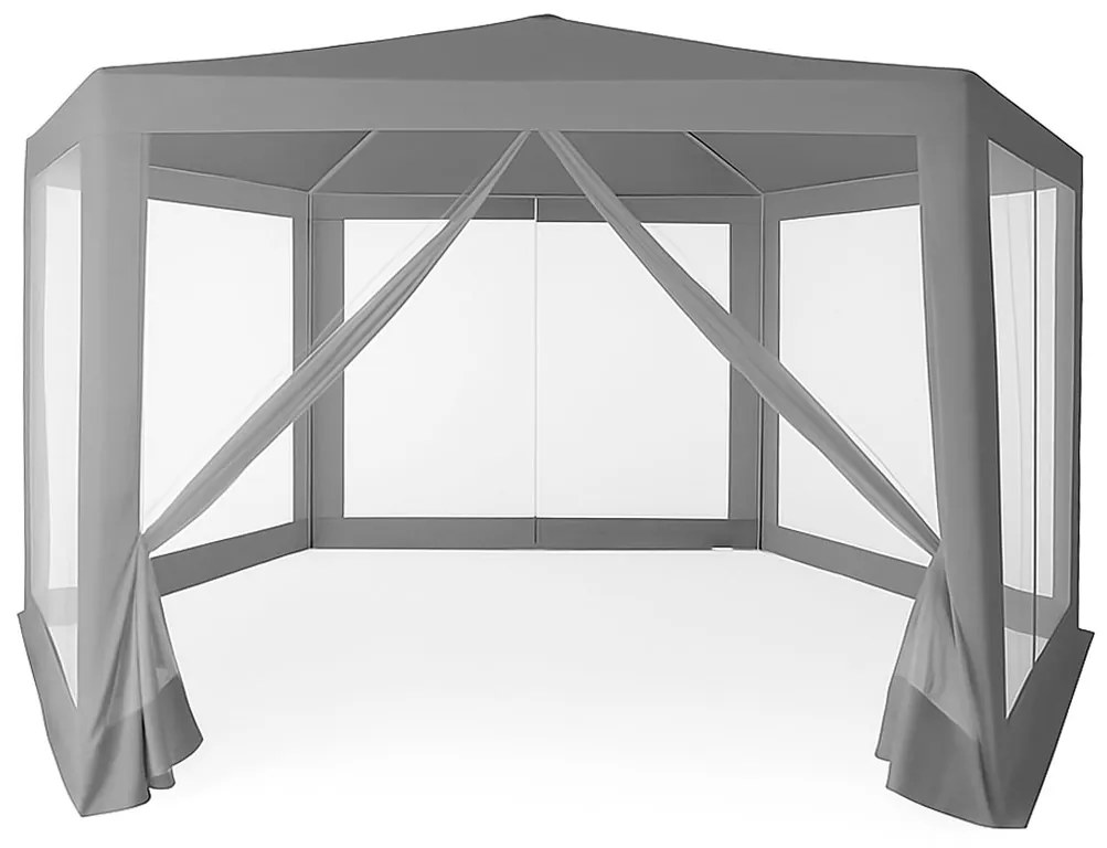 Záhradný pavilónový altánok, 2x2x2 m s moskytiérou, sivý, MultiGarden