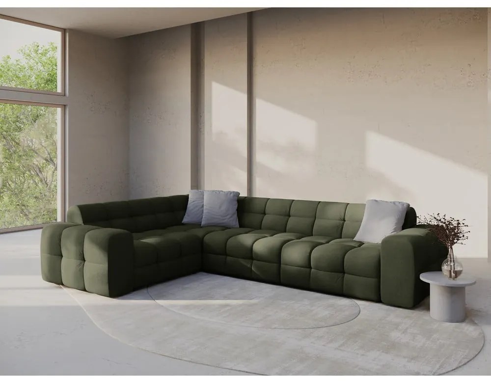 Zelená rohová pohovka (ľavý roh/do L) Kendal – Micadoni