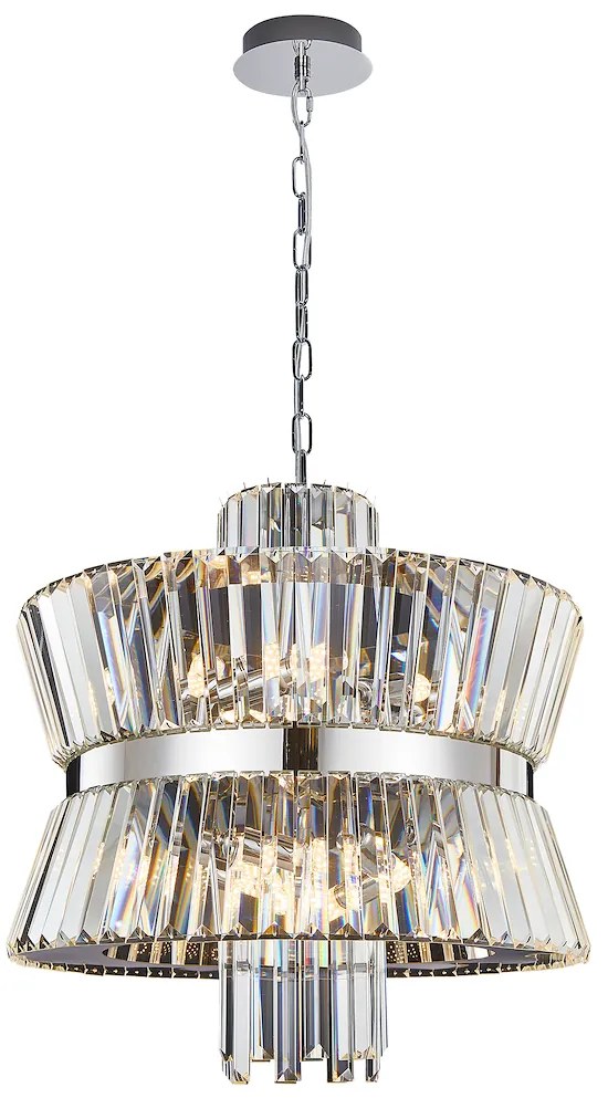 Luster Aurelia, 1x krištáľové/chrómové kovové tienidlo, (fi 54cm), ch
