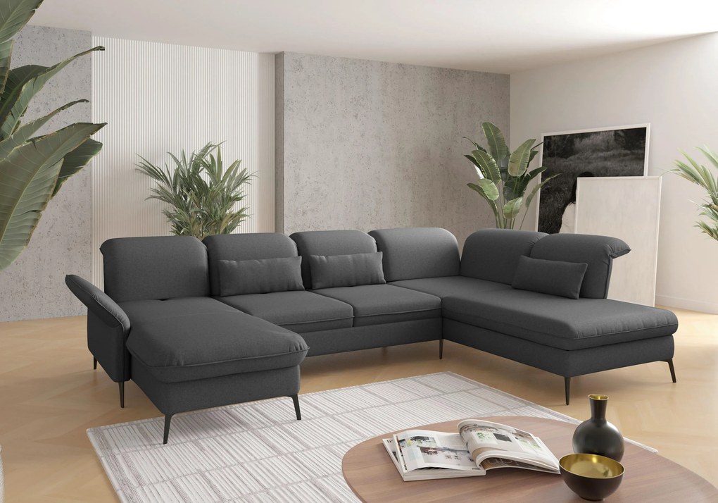 XXXLutz SEDACIA SÚPRAVA, textil, tmavosivá Sit & More - Sedačky - 00014401182N