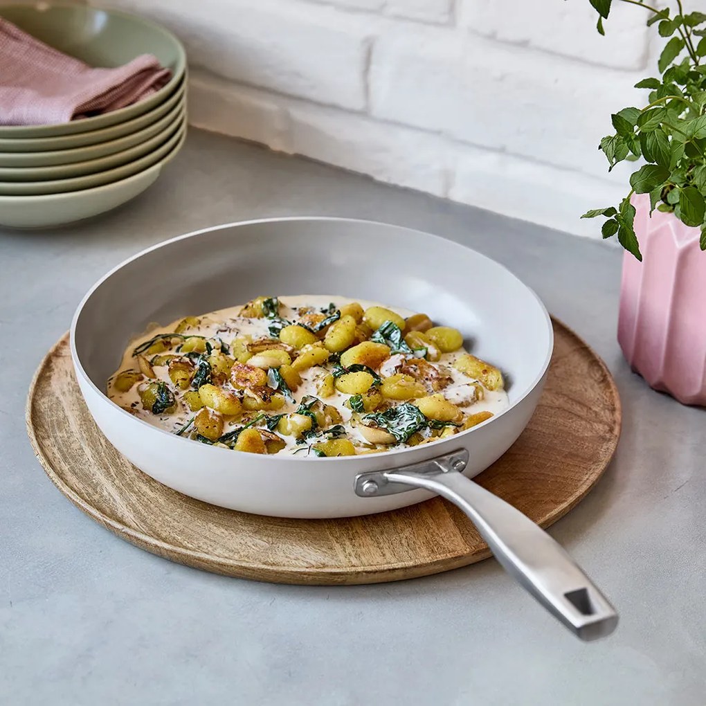 Elmich Nepriľnavá keramická panvica Vital Ø 24 cm – krémovo biela