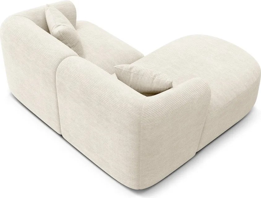 Béžová menčestrová rohová pohovka (ľavý roh/s leňoškou) Campi – Cosmopolitan Design