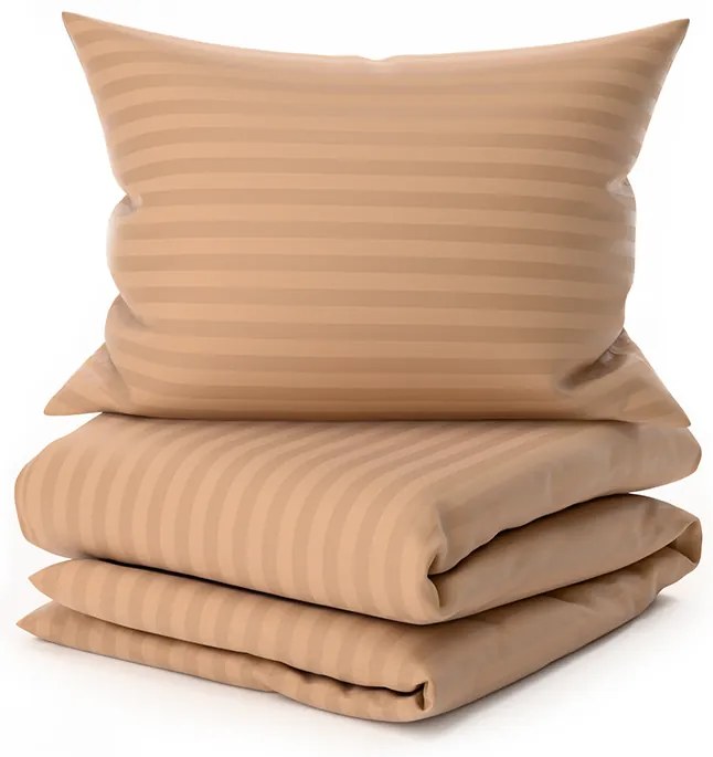 Hotelové obliečky z mikrovlákna JASMINE hnedé - prúžok 2 cm Rozmer obliečky: 2 ks 70 x 90 cm | 200 x 220 cm