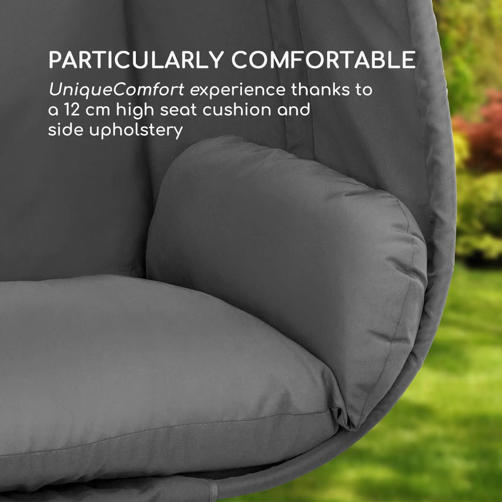 Blumfeldt Bella Donna, závesné kreslo, vankúš na sedenie, 180 g polyester, tmavosivé