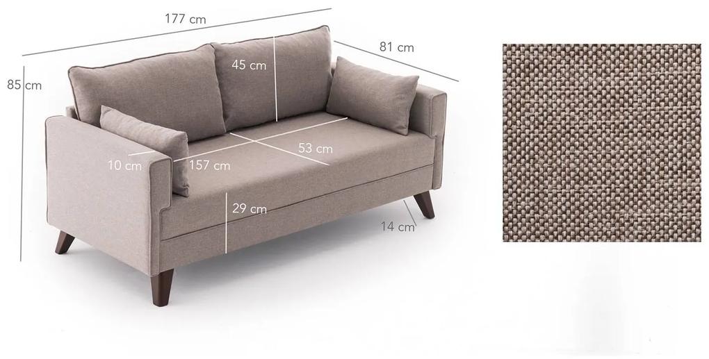 Dizajnová sedačka Marisela 177 cm krémová