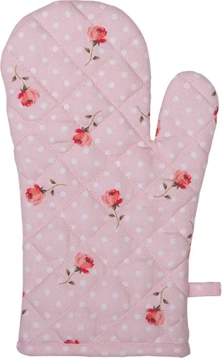 Ružová bavlnená chňapka - rukavice s ružami Dotty Rose - 18 * 30 cm