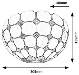 Brilagi - Tiffany vitrážové nástenné svietidlo DORAN 1xE14/40W/230V