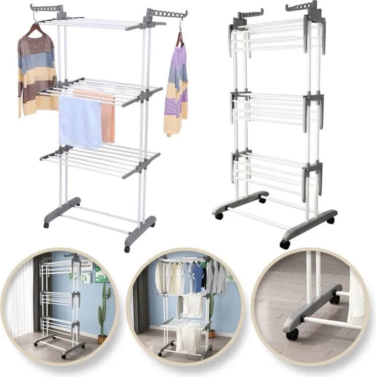 AKCIA Sušiak na bielizeň DRYMAX 75x126 cm, biely II. akosť