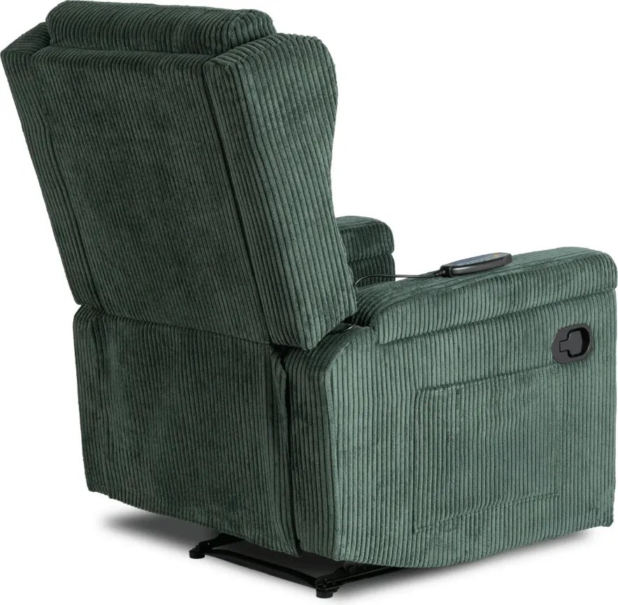 Masážne kreslo SEBASTIAN Green Corduroy